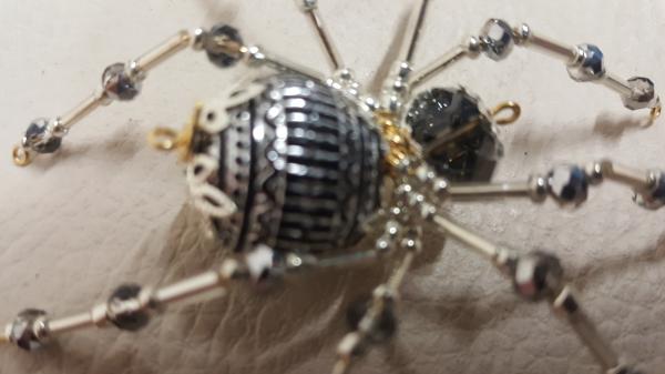 Christmas Silver Beaded Spider picture