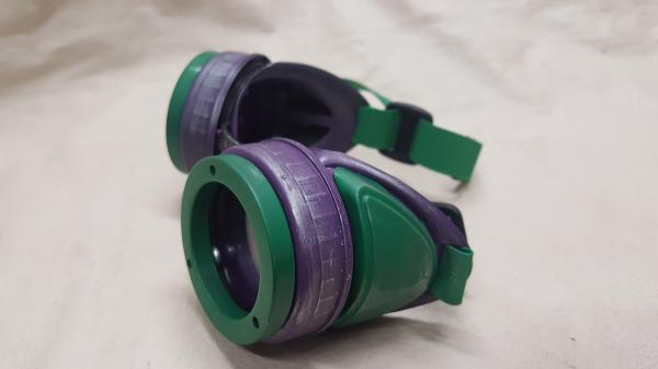 Slightly Distressed Steampunk Goggles Inspired By The Joker picture