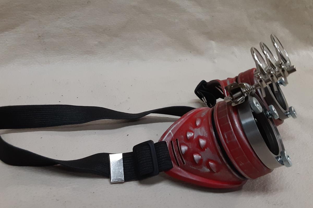 Steampunk Distressed Engineer Goggles With Magnifying Loupes picture