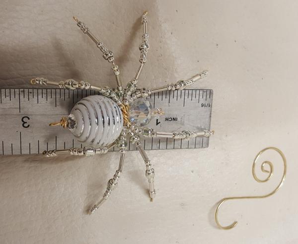 Steampunk Crystalline White/Silver Striped Ice Spider picture