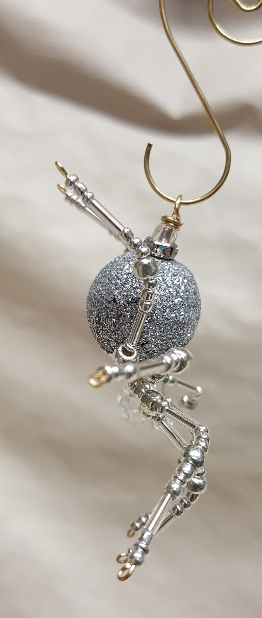 Steampunk Beaded Silver Christmas Spider picture