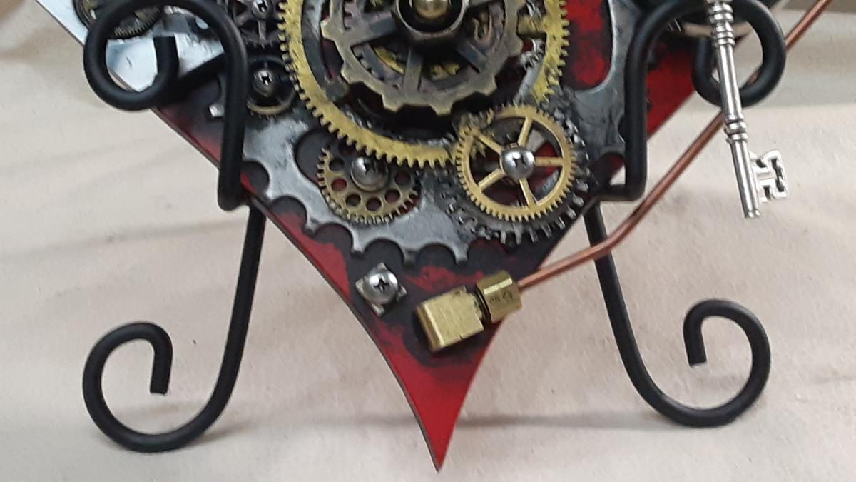 Steampunk Geared Heart With Display Easel picture