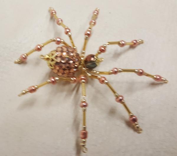 Steampunk/Christmas Golden Jeweled Beaded Spider picture