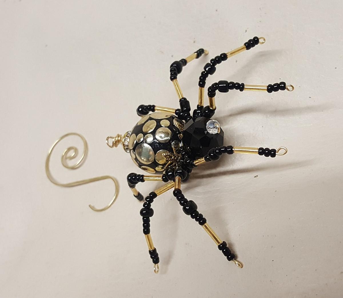 Steampunk Black/Gold Spotted Spider picture