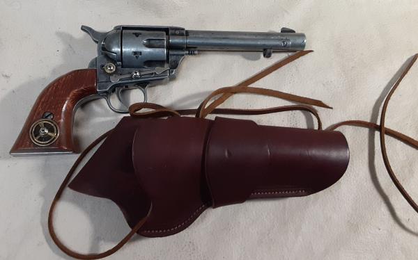 Steampunk 1873 Colt Gray "Peacemaker" Revolver Non Firing Replica w/Holster picture