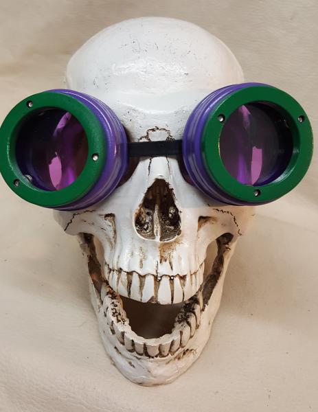 Slightly Distressed Steampunk Goggles Inspired By The Joker picture