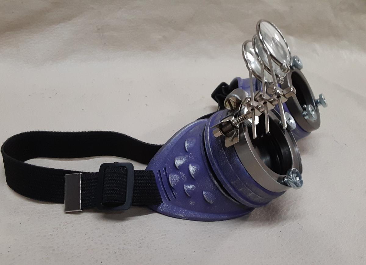 Steampunk Distressed Engineer Goggles With Magnifying Loupes picture