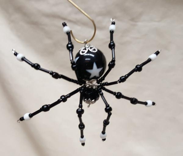 Steampunk/Christmas Black Star Beaded Spider picture