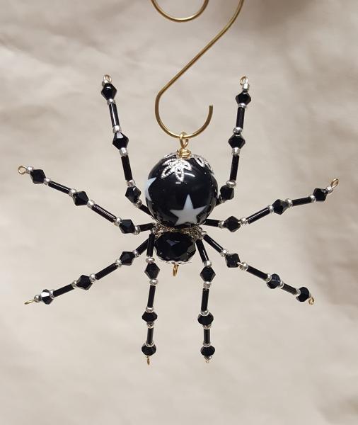 Steampunk/Christmas Black Star Beaded Spider picture