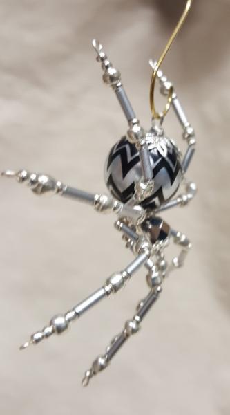 Steampunk/Christmas Crystalline Black/Silver Ice Spider picture