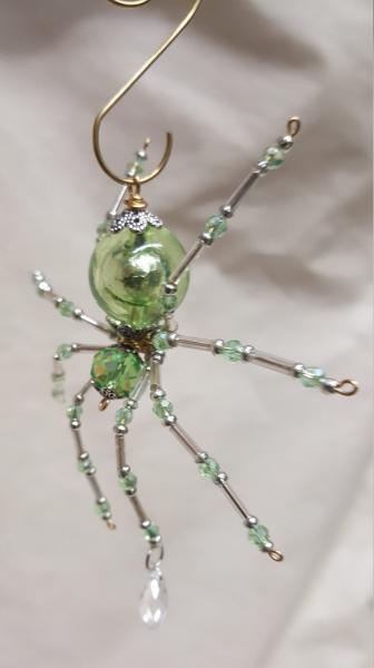 Steampunk/Christmas Crystalline Green Dew Drop Translucent Ice Spider picture