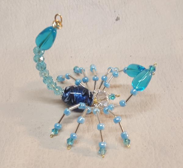 Steampunk Beaded Crystalline Light Blue Scorpion picture