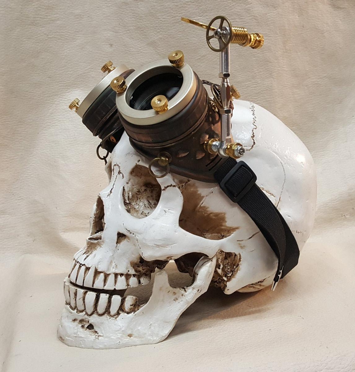 Steampunk Engineer Goggles With Large Magnifying Loupe picture