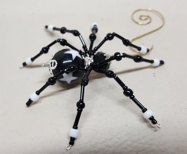 Steampunk/Christmas Black Star Beaded Spider picture