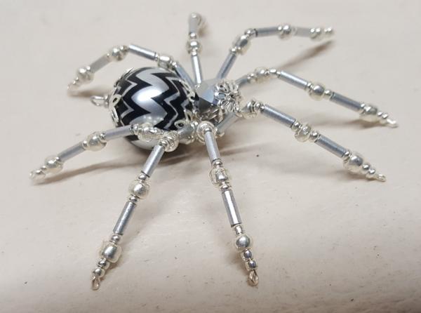 Steampunk/Christmas Crystalline Black/Silver Ice Spider picture