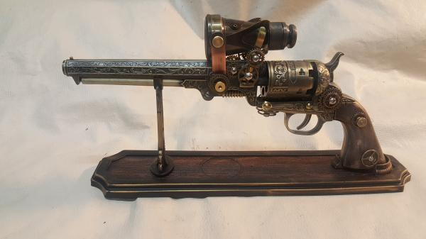 Steampunk 1851 Colt Navy Revolver Non Firing Replica W/Scope and Optional Holster picture