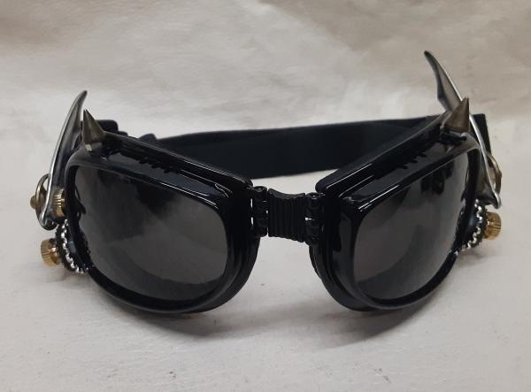 Large Steampunk Spiked Batwing Dog Goggles picture
