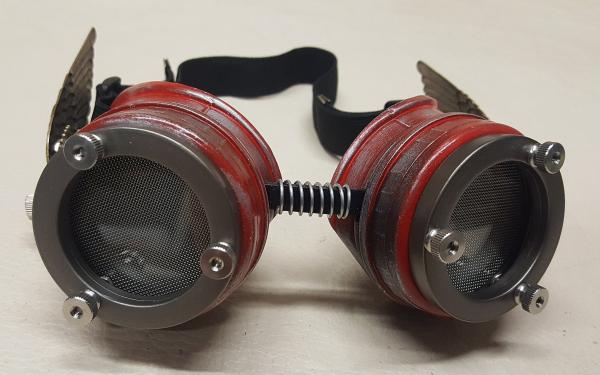 Steampunk Double Winged Red Valkyrie Goggles picture