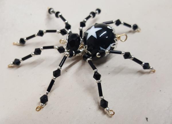 Steampunk/Christmas Black Star Beaded Spider picture