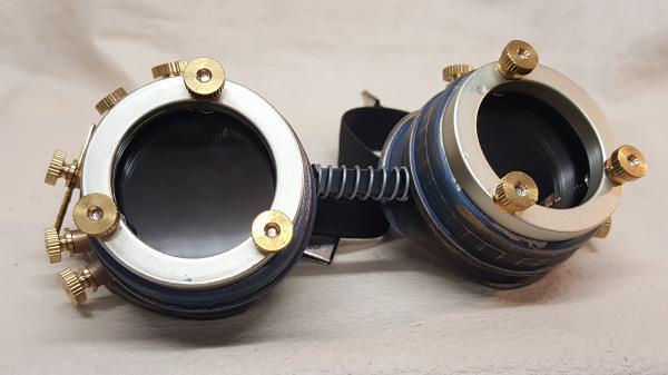 Blue Steampunk Engineer Goggles With Filigree picture