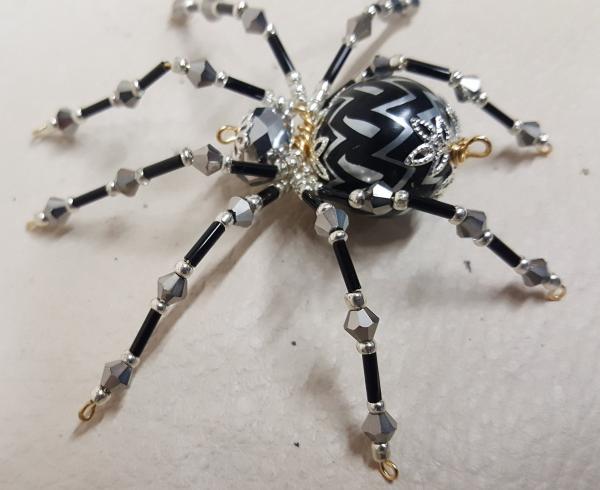 Steampunk/Christmas Crystalline Black/Silver Ice Spider picture