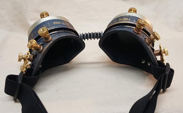 Blue Steampunk Engineer Goggles With Filigree picture