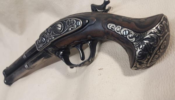 Steampunk Style 18th Century Aged French Double Barrel Flintlock picture