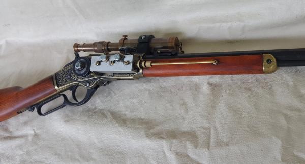 Steampunk 1873 Lever Action Winchester Rifle Non Firing Replica W/Scope picture