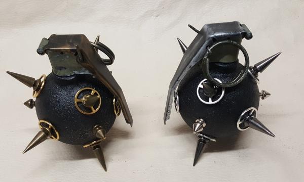 Black Spiked Steampunk Baseball Grenade picture