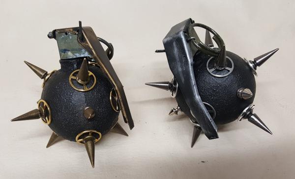 Black Spiked Steampunk Baseball Grenade picture