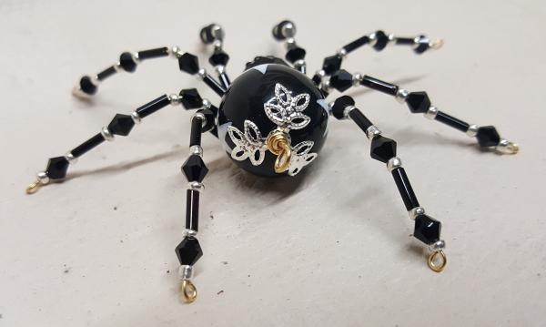 Steampunk/Christmas Black Star Beaded Spider picture