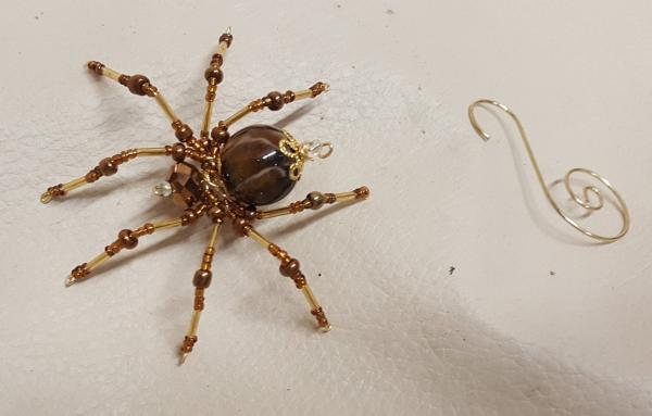 Steampunk Beaded Brown and Gold Spider picture