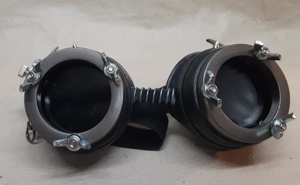 Steampunk Engineer Black Bat Wing Goggles picture