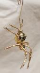 Metallic Steampunk Crystalline Beaded Golden Spider