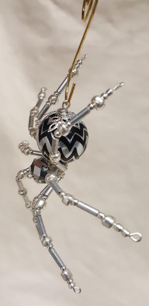 Steampunk/Christmas Crystalline Black/Silver Ice Spider picture