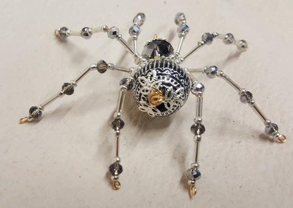 Christmas Silver Beaded Spider picture