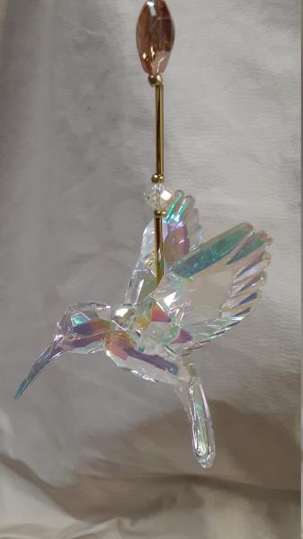 Gold Themed Crystal Hummingbird Sun Catcher in 3 Different Colors