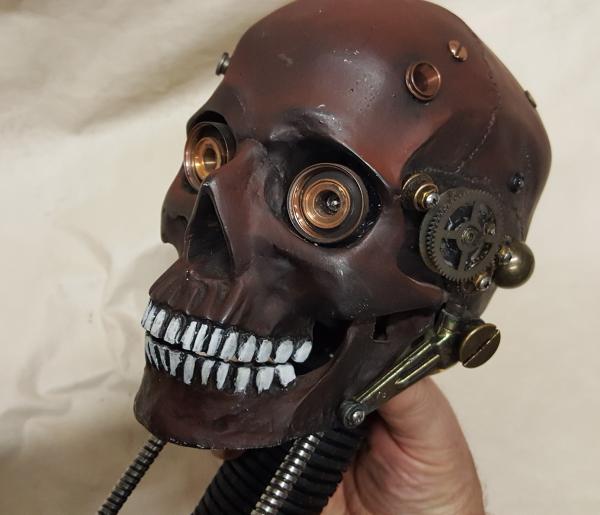 Steampunk Terminator T-18 Battle Damaged Skull picture