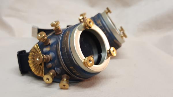 Blue Steampunk Engineer Goggles With Filigree picture