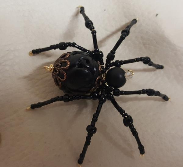 Steampunk Beaded Black Spider picture