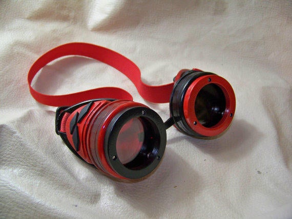 Slightly Distressed Steampunk Goggles Inspired By Harley Quinn picture
