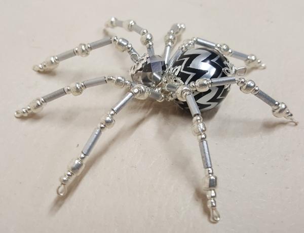 Steampunk/Christmas Crystalline Black/Silver Ice Spider picture