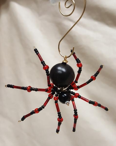 Steampunk Beaded Red Widow Spider picture