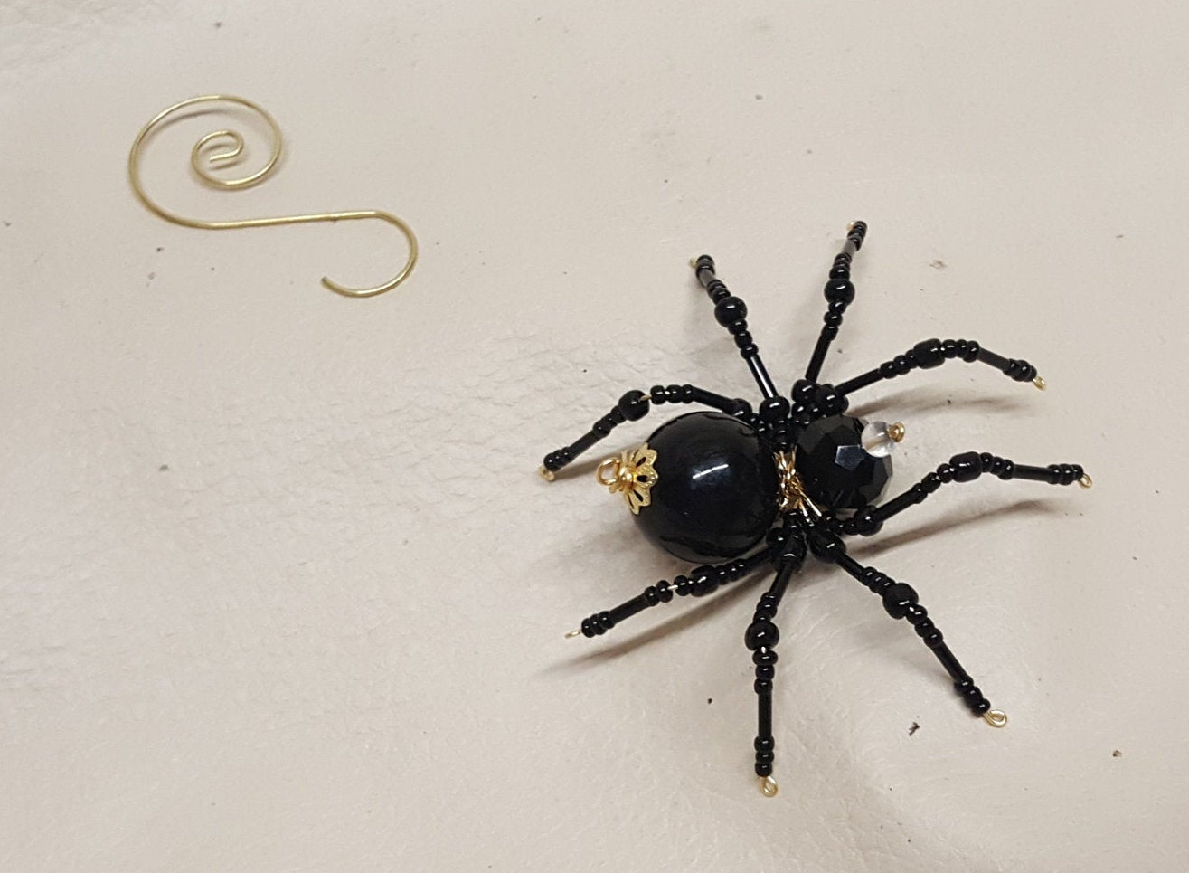 Steampunk Beaded Black Spider picture