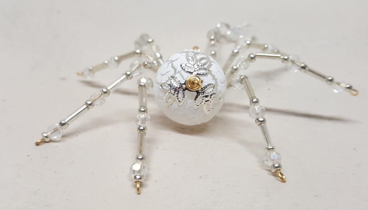 Steampunk/Christmas Dew Drop Frosted Crystalline Snow Spider picture