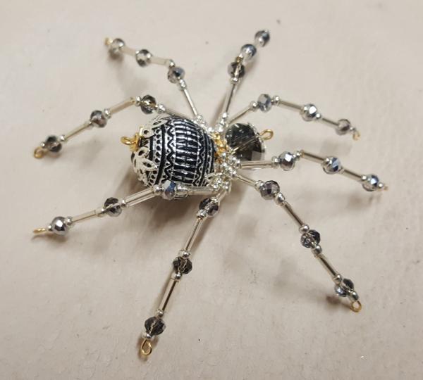 Christmas Silver Beaded Spider picture