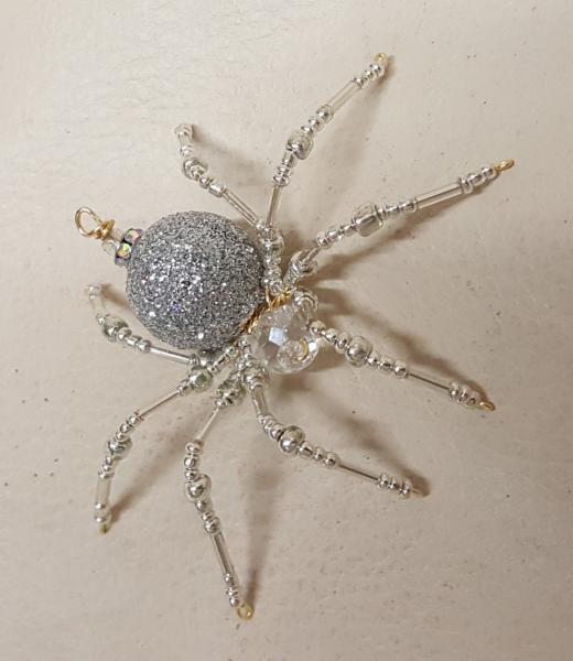 Steampunk Beaded Silver Christmas Spider picture