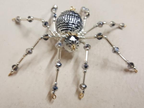 Christmas Silver Beaded Spider picture