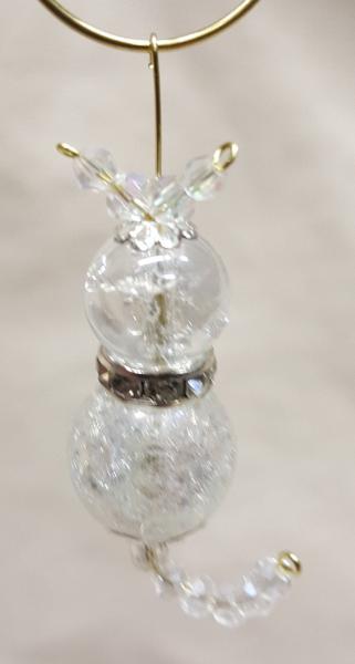 Beaded Crystal Kitty Cat Ornament picture