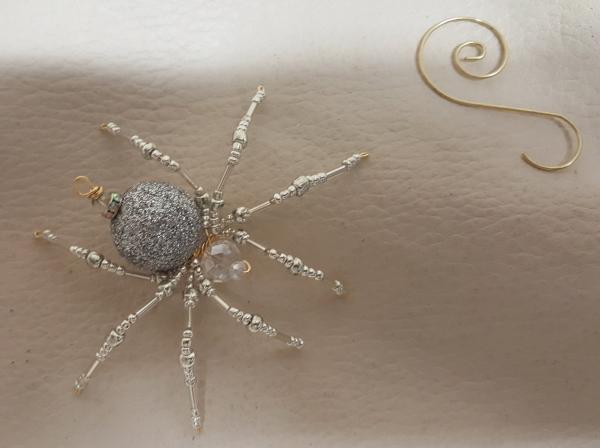 Steampunk Beaded Silver Christmas Spider picture